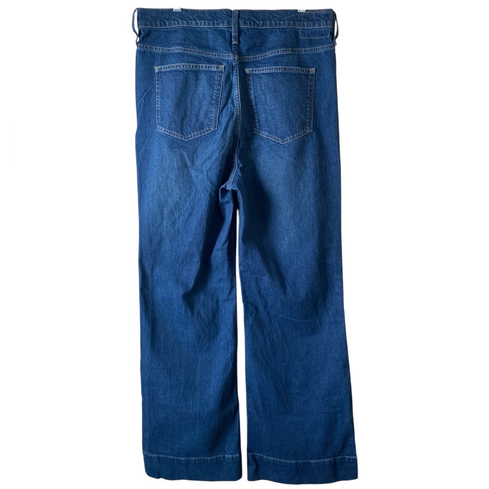 J. Crew Women's High-Rise Denim Wide Leg Trouser Blue Jeans Size 32T - Picture 6 of 11